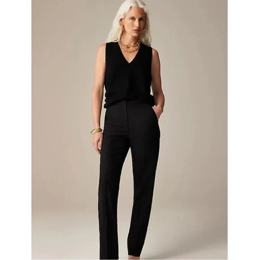 J Crew Full-length Kate pant in Italian bi-stretch linen blend